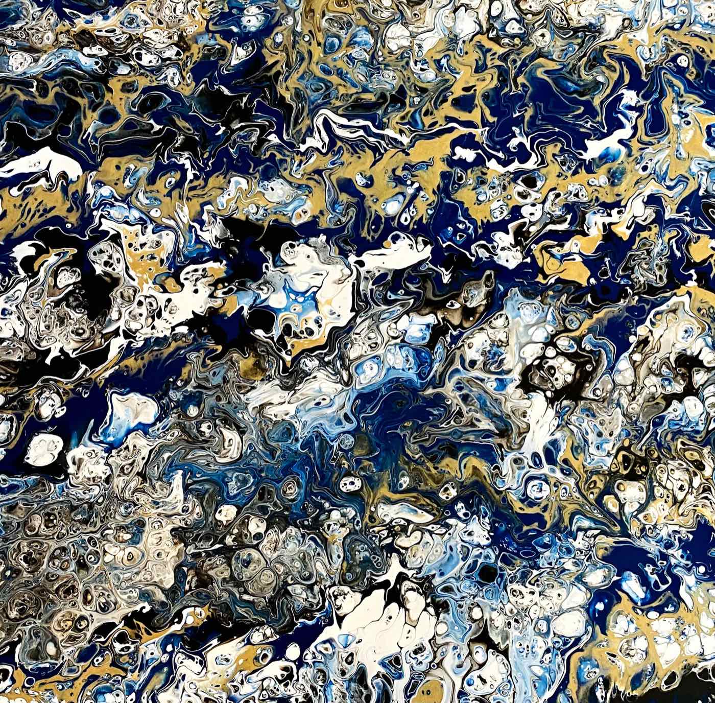 Hidden — abstract acrylic pour painting by Leah Levy
