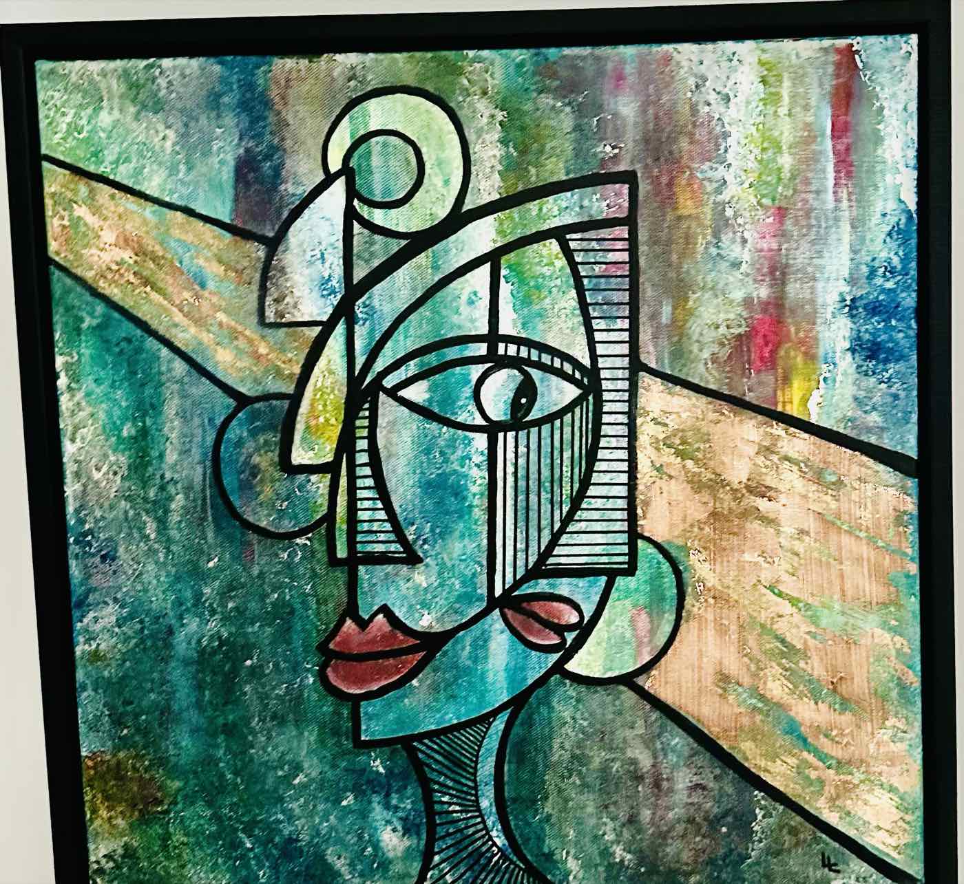 Reflection — cubist-style figurative painting