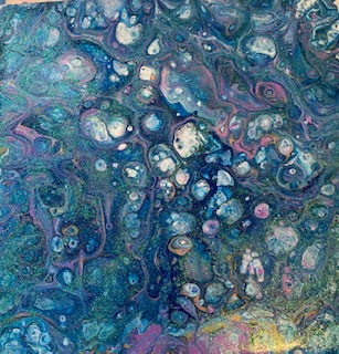 Thought — abstract acrylic pour painting